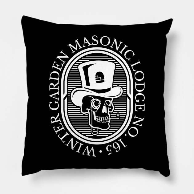 Winter Garden Masonic Lodge Top Hat Pillow by wemerge