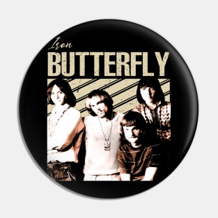 Psychedelic Metal Pioneers Legacy Butterfly Nostalgia Tribute Shirt Pin