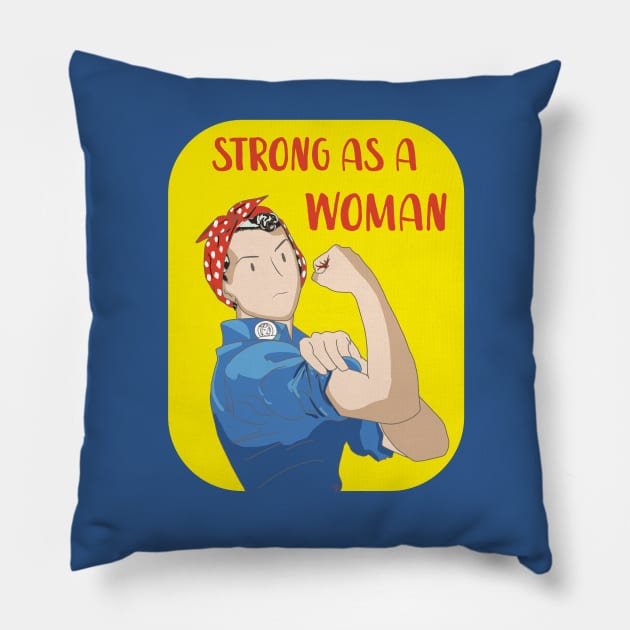 Rosie the riveter Feminist Pillow by Bookishandgeeky