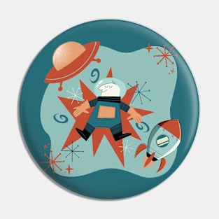 Retro Spaceman - Mid-Century Modern Space Pin