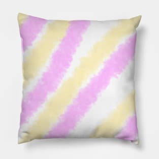 Yellow pink watercolor lines art Pillow