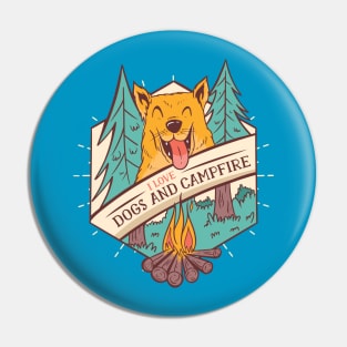 Dogs and Campfire Pin