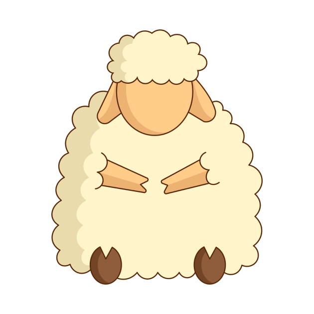 cute flat sheep character design by danarrr