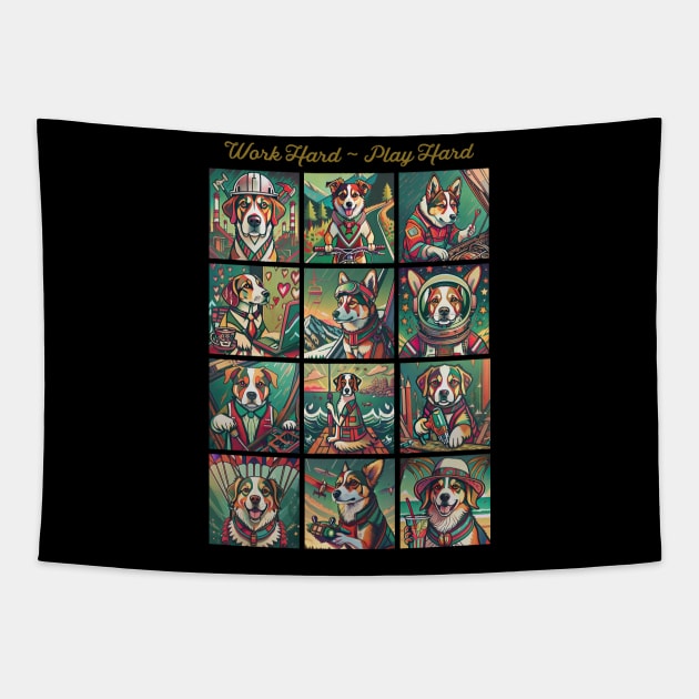 Work Hard Play Hard Tapestry by Midcenturydave