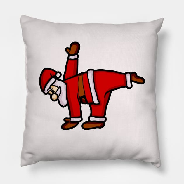 Santa Claus Doing Yoga Pillow by KsuAnn