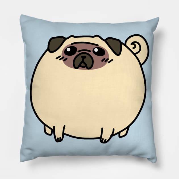 Fat Round Pug Pillow by saradaboru