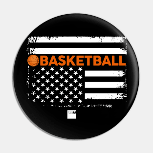 Basketball American Flag Pin