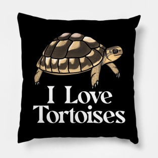 I Love Tortoises White for Tortoise Lovers Pillow