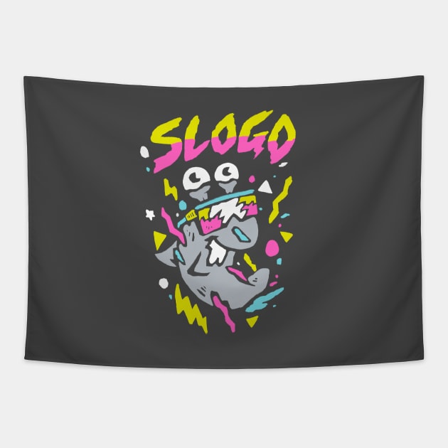 Retro Slogo Cartoon Tapestry by Sketchy