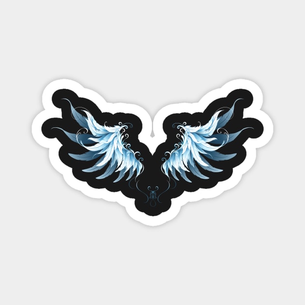 Blue Angel Wings ( White wings ) Magnet by Blackmoon9