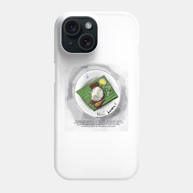 Nasi Lemak Phone Case by X The Lazy Cat