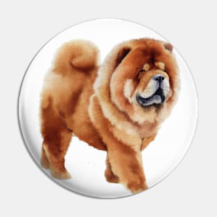 Chow Chow Watercolor - Dog Lover Gifts Pin