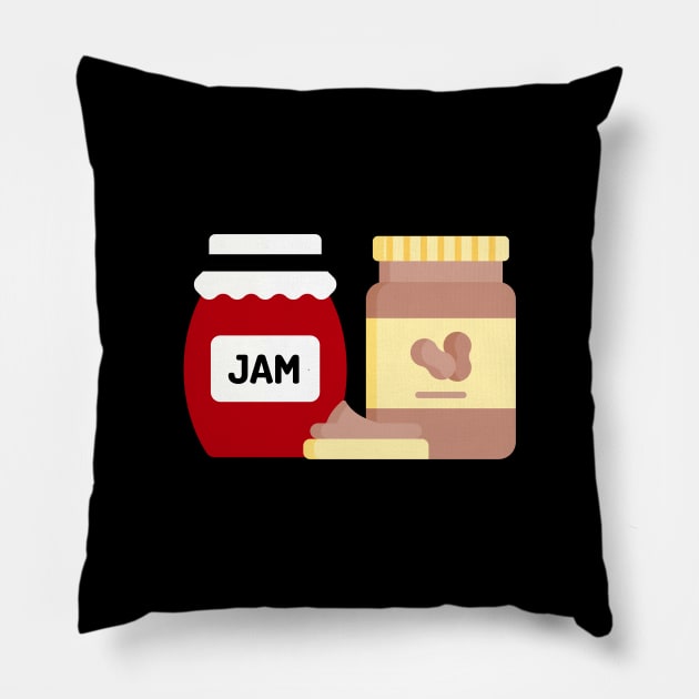 Peanut Butter And Jelly Toast Vintage Sandwich Since Breakfast Yummy Kawaii Pillow by Flowering Away