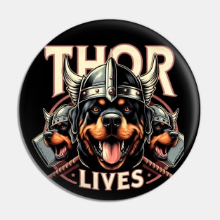 Rottweiler Viking Thor Lives Nordic Theme Pin