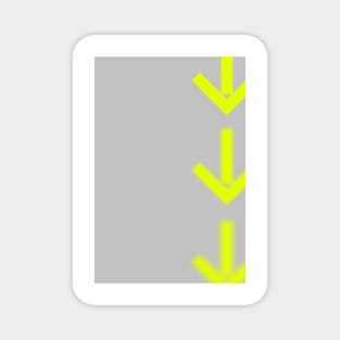 Neon yellow arrows down Magnet