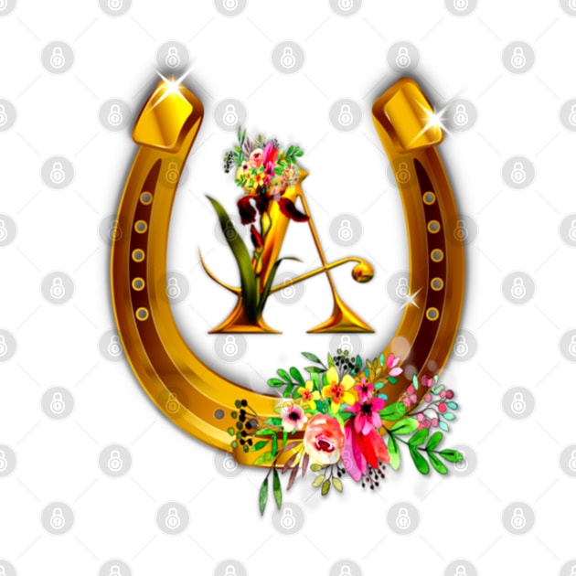 Letter A Name Initial and Horseshoe by KC Morcom aka KCM Gems n Bling aka KCM Inspirations