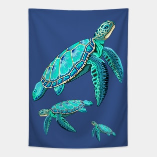 Sea Turtle Turquoise Oceanlife Tapestry