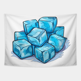 Blue ice cubes Tapestry