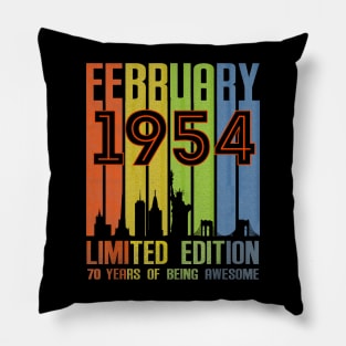 February 1954 70 Years Of Being Awesome Limited Edition Pillow