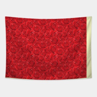 Roses on Red Pattern Tapestry