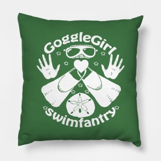 Goggle Girl Crest Wht Pillow