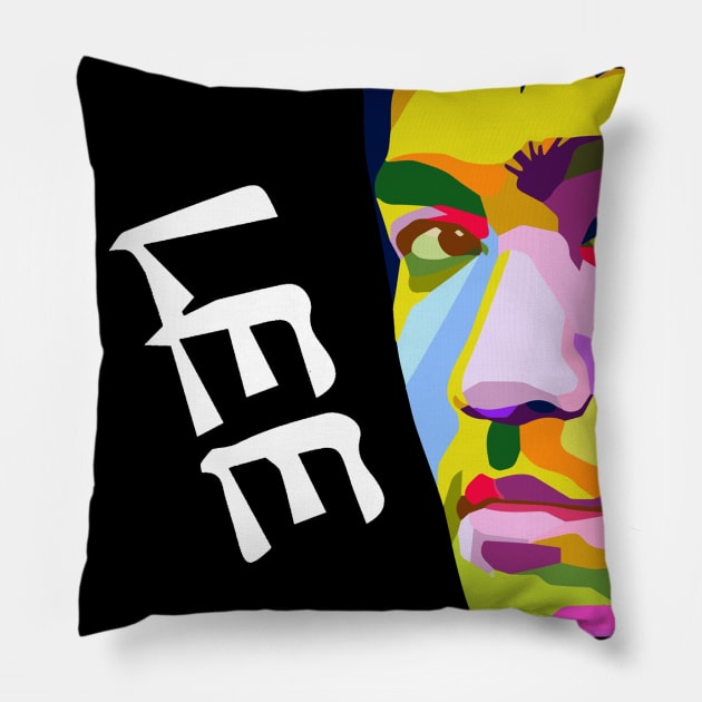 Bruce Lee Colors Pillow by Finito_Briganti