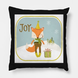 Christmas Fox Winter Joy Pillow