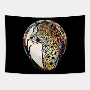 Panther Animal Portrait Stained Glass Wildlife Outdoors Adventure Tapestry