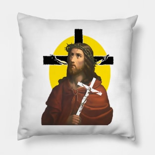 Jesus with the cross of Christ in your divine love Pillow