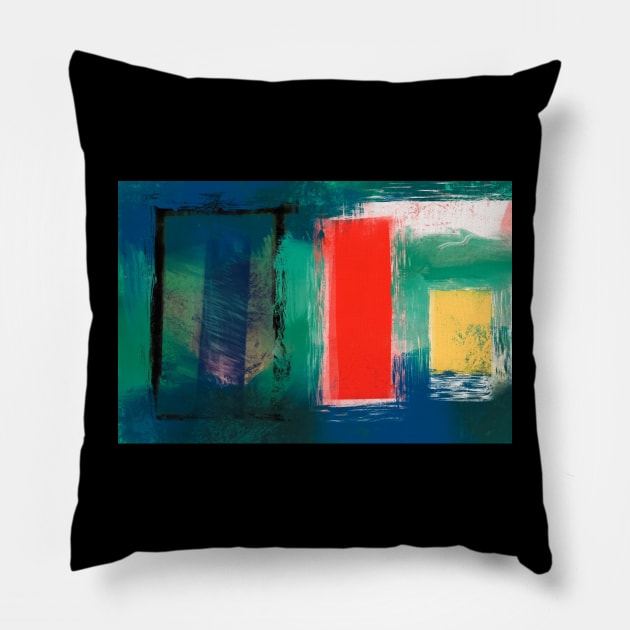 The red door abstract painting, brush strokes Pillow by Aasiriartstudio