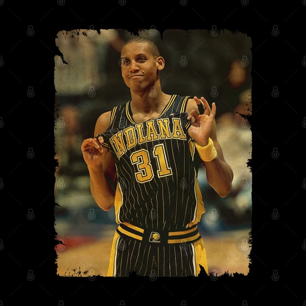 Reggie Miller - Vintage Design Of Basketball by JULIAN AKBAR PROJECT