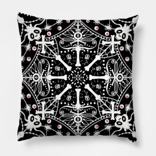 Halloween spooky white pattern Pillow