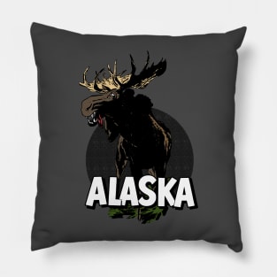 Vintage Alaska Moose Pillow