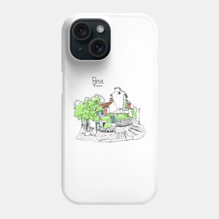 Typical parisain street on Montmartre hill in Paris, France Phone Case