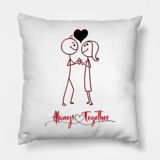 "Always Together" Cute Simple Design Pillow