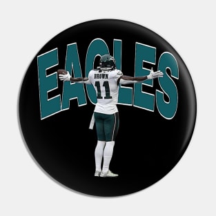 fly eagles fly : AJ brown star Pin