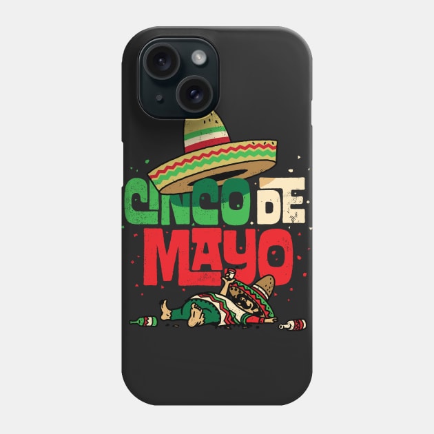 Cinco de Mayo Shirt Mexican Sombrero Funny Fiesta Drunk Phone Case by vo_maria