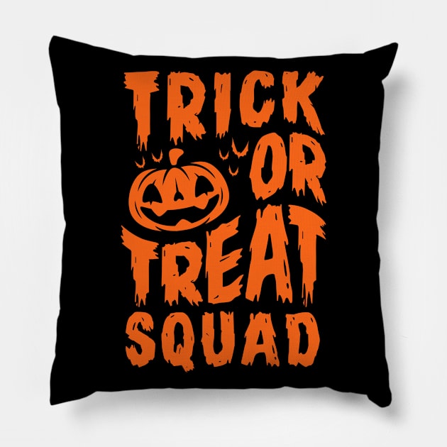 Trick or Treat - Squad Shirt -  Halloween - Pumpkin - Creepy Cute Pillow by Nemons