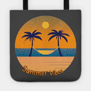 Summer Vibes - Retro Synth Sunset Style T-Shirt Tote