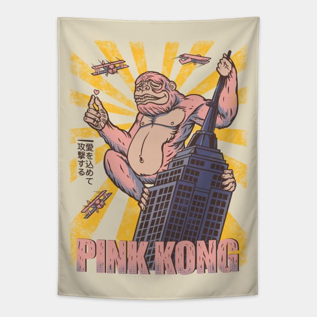 PINK KONG Tapestry by kimikodesign