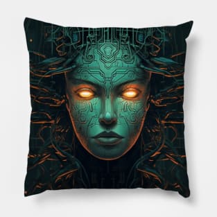 Cypherpunk Evil Cyberpunk AI System Failure Pillow