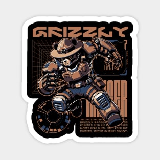 Grizzly Bear Ranger Sci-fi Job Future Mecha Animals Robot Magnet