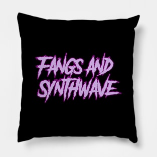 Fangs and Synth Big Violet Logo Pillow