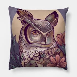 Moon Owl Art Pillow
