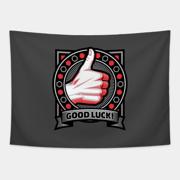 Good Luck- Thumbs Up Hand Signal Tapestry by Vector-Artist