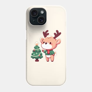 Christmas Deer and Christmas Tree Phone Case