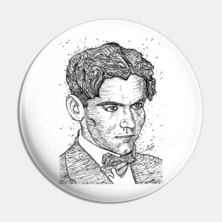 FEDERICO GARCIA LORCA ink portrait .2 Pin