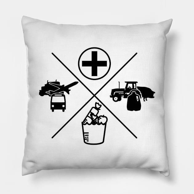 Essential Logo - Black Pillow by Tatted_and_Tired