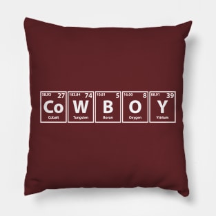 Cowboy (Co-W-B-O-Y) Periodic Elements Spelling Pillow