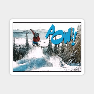 POW Powder Skier Magnet